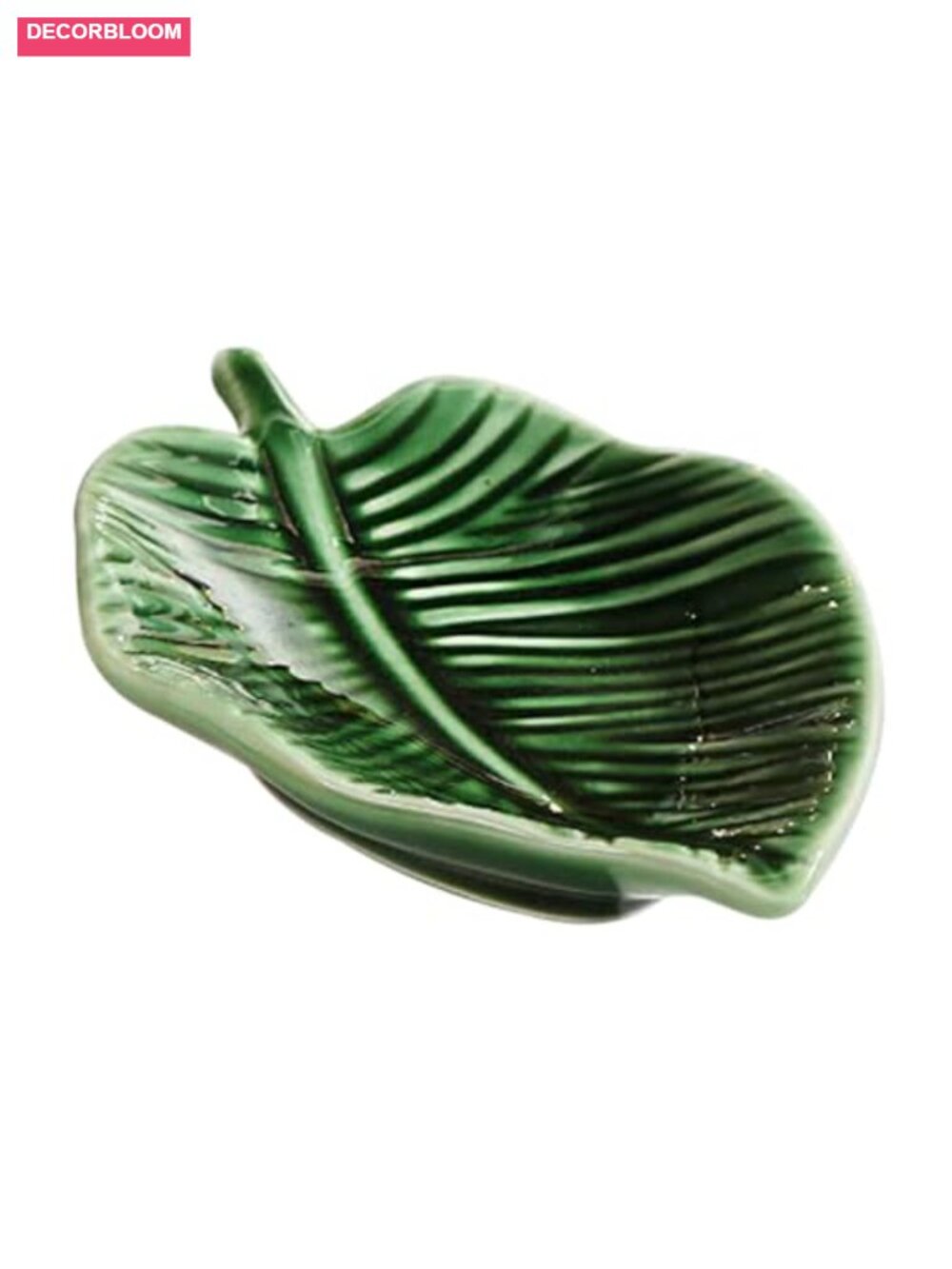 Ceramic Leaf Shaped Jewelry Tray Ring Holder Trinket Dish for Desk